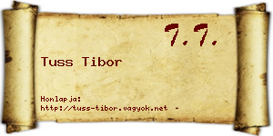 Tuss Tibor névjegykártya